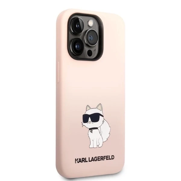Pevné puzdro "Karl Lagerfeld KLHCP14XSNCHBCP pre iPhone 14 Pro Max 6,7" Silikónová Choupette ružová/ružová"