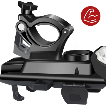 Držák telefonu na kolo 4v1 LED světlo T6 Přední Bell Bike Horn Powerbanka 3000mAh černá