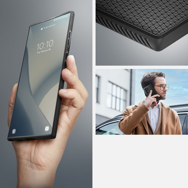 Puzdro Spigen Liquid Air pre Samsung Galaxy S22 Ultra Matte Black