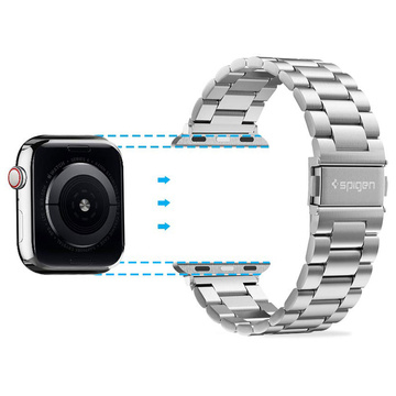 Spigen modern fit band apple watch 4 / 5 / 6 / 7 / 8 / se / ultra (42 / 44 / 45 / 49 мм) срібло
