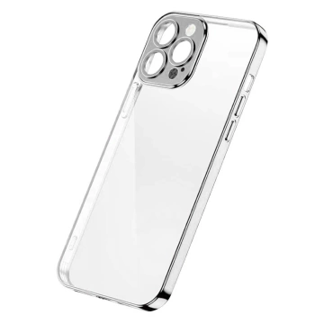 Kryt Joyroom Chery Mirror Case pre iPhone 13 s kovovým rámom strieborný (JR-BP907 strieborný)