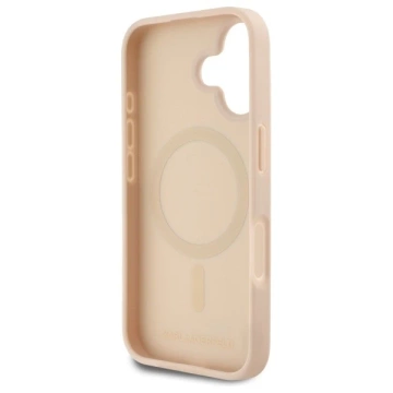 Karl Lagerfeld iPhone 16 6.1" Case Pink Magsafe Hardcase Hot Stamp