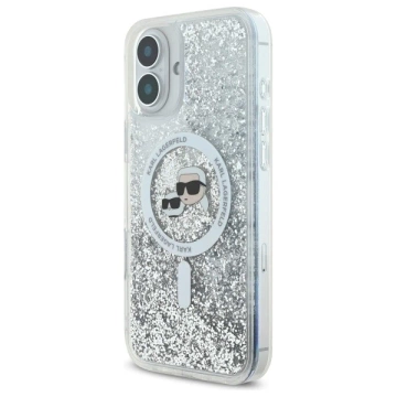 Etui Karl Lagerfeld pre iPhone 16 6,1" Magsafe Hardcase Transparent Liquid Glitter Karl