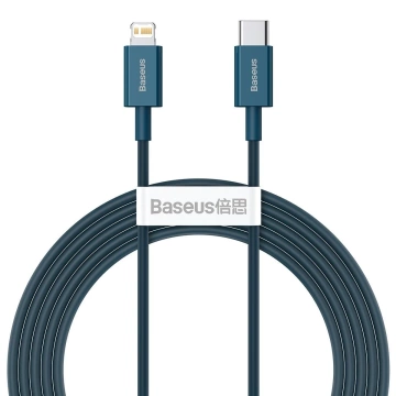 Kábel USB-C do Lightning Baseus Superior Series, 20W, PD, 2m (niebieski)