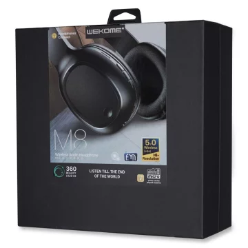 Bezdrôtové Bluetooth slúchadlá WK Design čierne (M8 čierne)