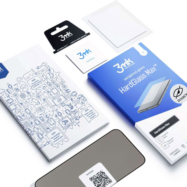 Ochranné sklo pre iPhone 15 Pro - 3mk HardGlass Max Privacy™, tvrdené proti spywaru