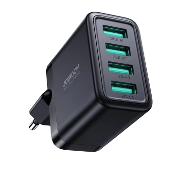 Joyroom JR-TCN03 4×USB-A 24W 4.8A Wall Charger – Black
