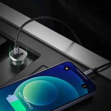 Ugreen nabíjačka do auta USB Type C / USB 24W Power Delivery Quick Charge sivá (30780)