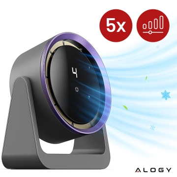 Fan Desk Fan Standing Small Circulator with Clip Cordless Handheld 500mAh USB-C Alogy White