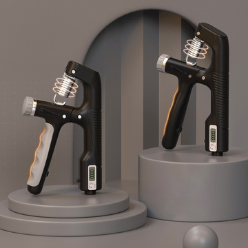 Grip na cvičenie rúk, nastaviteľný 10-100 kg, tréning, šport, rehabilitácia, s počítadlom, Čierna