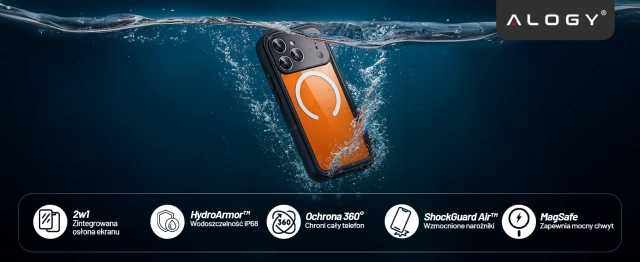 Pouzdro Alogy HydroArmor™ IP68 pro Apple iPhone 17 Pro Max 6,9" - černé