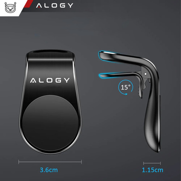 Uchwyt magnetyczny do samochodu na telefon do kratki nawiewu mocny Alogy Czarny