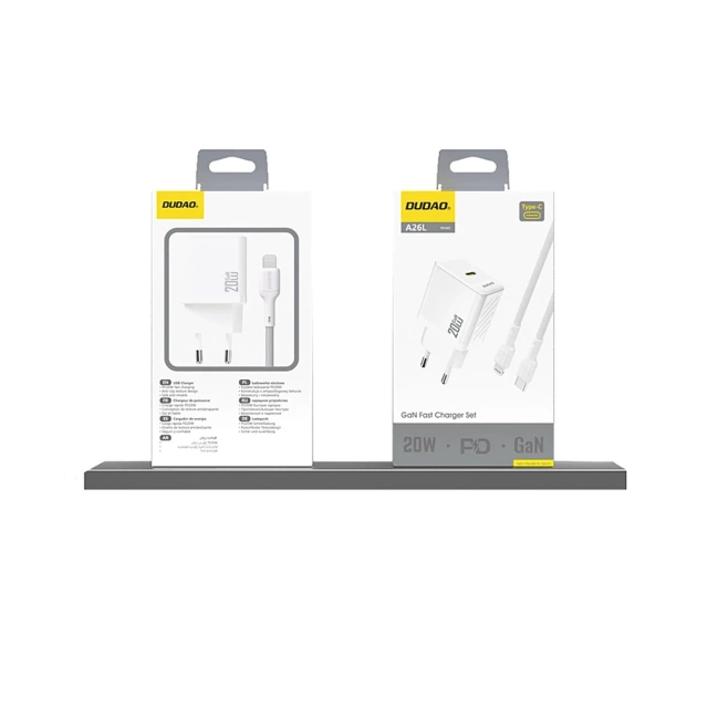 Dudao PD20W GaN USB-C Wandladegerät | Schnelles Laden - Weiß