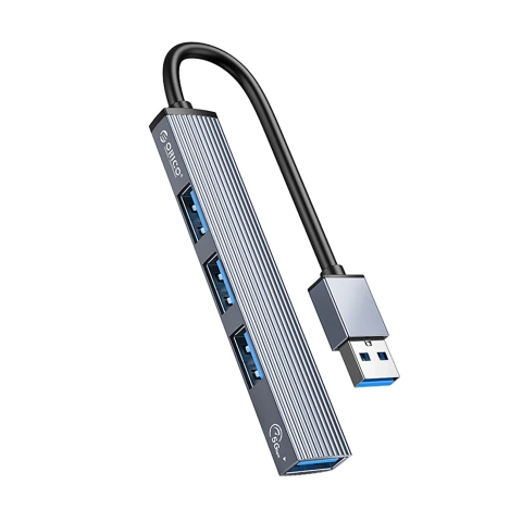 Hub USB-A Orico AH-A13 4w1 1x USB 3.0 + 3x USB 2.0 Szary Aluminiowy