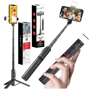Selfie tyč Bluetooth stick Alogy Tripod Držiak telefónu na statív na fotografie s diaľkovým ovládaním 75,8 cm čierny