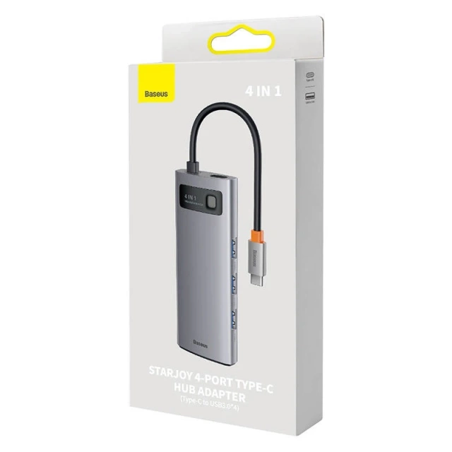 Hub 4w1 Baseus Metal Gleam Serie, USB-C für 4x USB 3.0