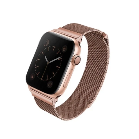 Pasek UNIQ Dante Apple Watch Series 4/5/6/7/8/SE/SE2 38/40/41mm Stainless Steel rożwo-złoty/rose gold