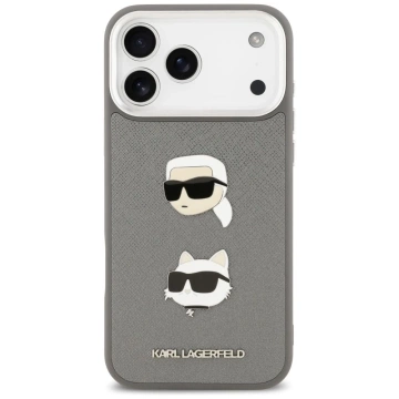 Etui Ochronne do iPhone 17 Pro Max Karl Lagerfeld FW Grained K&C Pins MagSafe Szary