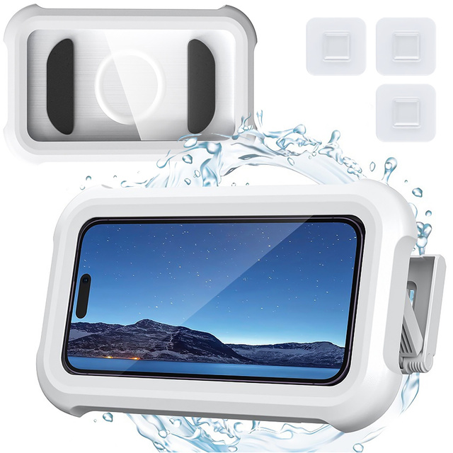 Waterproof case for 4-7" phone shower Holder Case case stand Alogy Waterproof White