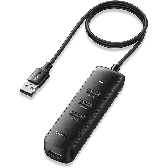 Adaptér 4v1 HUB UGREEN USB na 4x USB 3.0 čierny