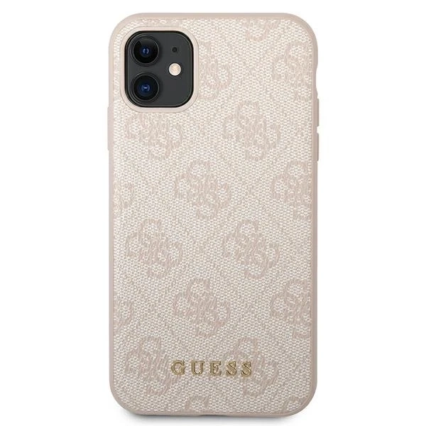 Etui Guess GUHCN61G4GFPI na iPhone 11 6,1" pevný obal 4G kovové zlaté logo