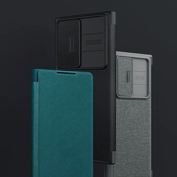 Шкіряний чохол Nillkin Qin Leather Pro для Samsung Galaxy S23 Flip Cover Camera Cover Green