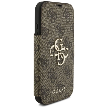 Etui Guess do iPhone 17 Pro Book 4G Metal Logo Brown