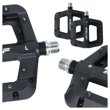 Plattform-Fahrradpedale für MTB-Fahrräder, Aluminium 9/16" Schwarzes Aluminium-Set [2 Stk.]