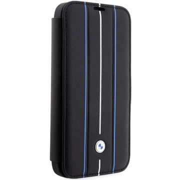 Etui BMW BMBKP14L22RVSK für Apple iPhone 14 Pro 6,1" Bücherregal Leather Stamp Blue Lines