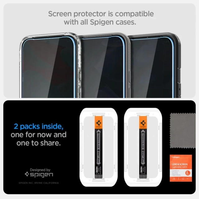 Szkło Prywatności do Google Pixel 9 / 9 Pro Spigen Glas.TR EZ Fit 2-Pack