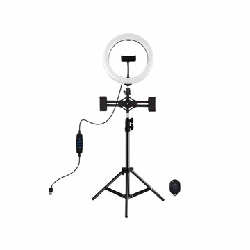 Kruhová lampa / LED statív Puluz 26cm 3x Smartphone PKT3070B