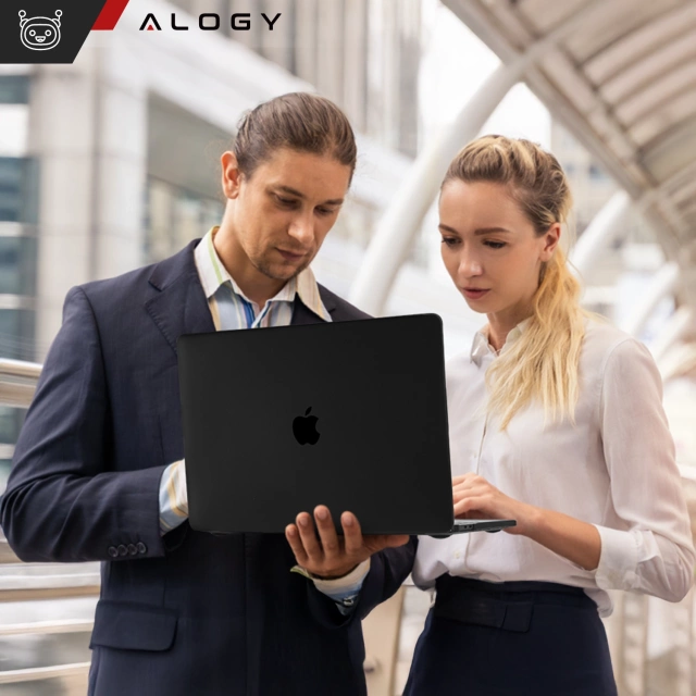 Puzdro pre Apple Macbook Air 13 13,3" - 2018-2021 (M1 A2337/A2179/A1932) Alogy AirGuard™ Flexibilné puzdro Matná čierna