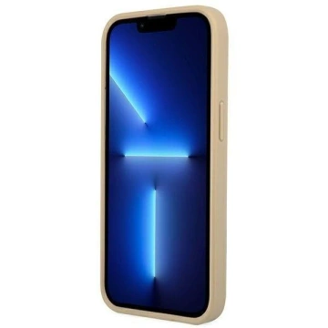 Etui Guess GUHCP14LPSATLE do Apple iPhone 14 Pro 6,1" béžové/béžové pevné puzdro SaffianoTriangle Logo