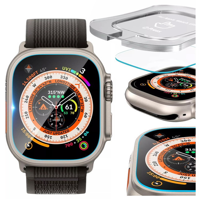 Tvrdené sklo pre Apple Watch Ultra 2 / Ultra 49 mm ochrana obrazovky Alogy Protector 9H s polohovacím rámom