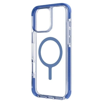 Etui UNIQ Combat do iPhone 16 6,1" Magclick Charging niebieski/perleťová modrá