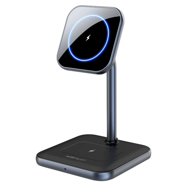 Acefast bezprzewodowa ładowarka Qi 15W do iPhone (z MagSafe) i Apple AirPods stojak podstawka uchwyt magnetyczny czarny (E1 black)