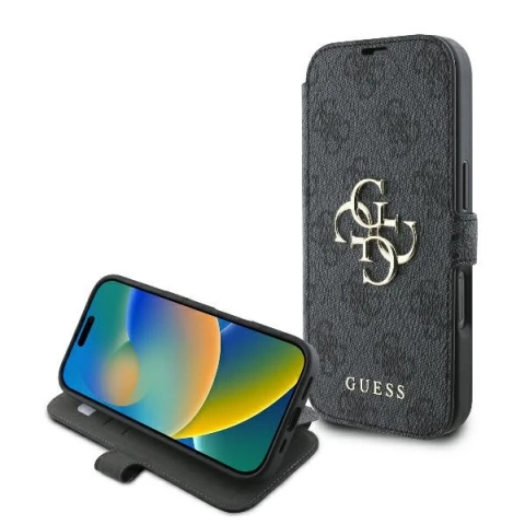 Guess GUBKP16X4GMGGR iPhone 16 Pro Max 6.9" černá/černá kniha 4G Metal Logo