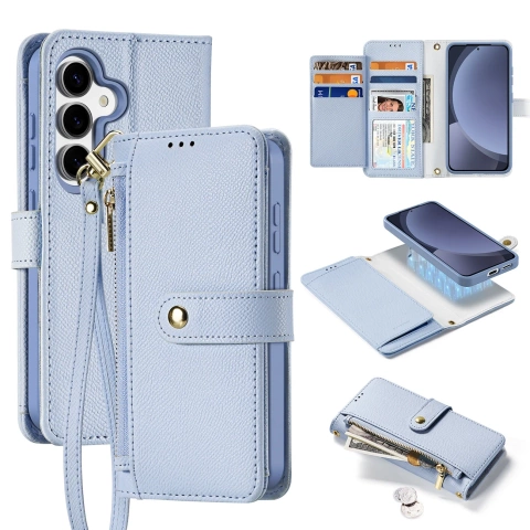 Etui do Samsung Galaxy S25 Dux Ducis Lawa Skórzane Niebieskie