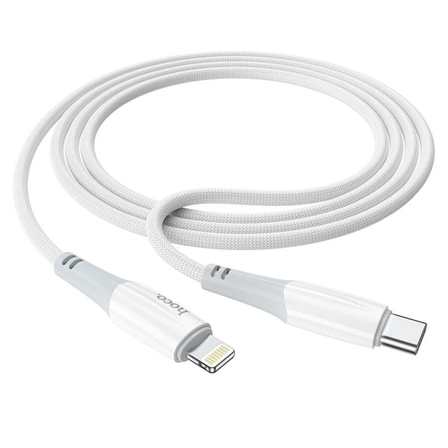HOCO Cable Type C to Lightning X70 1m White PD 20W 3A Nylon Braid