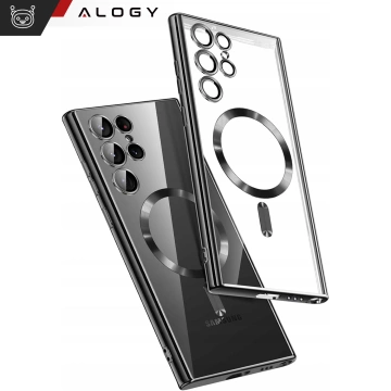 Pouzdro MagSafe pro Apple iPhone 16 Pro Max Alogy Glamour Pouzdro luxusního prstenu zlaté-průhledné
