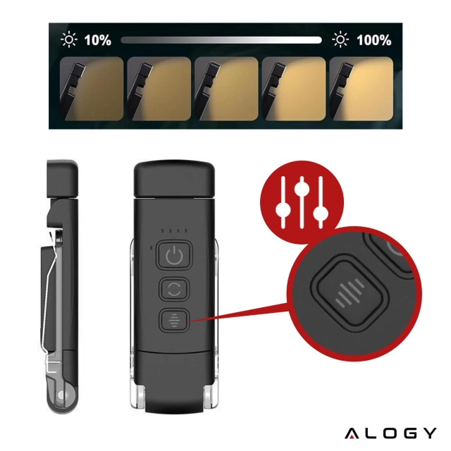 Alogy Clip Lamp LED Reading Lamp Rechargeable Book Clip Lamp Black