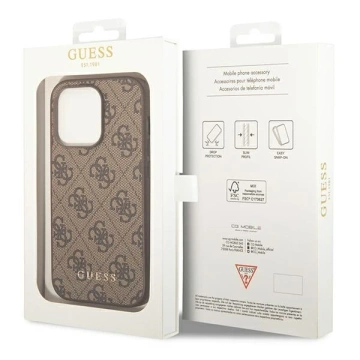 Etui Guess GUHCP14LG4GFBR do Apple iPhone 14 Pro 6,1" brązowy/brown hard case 4G Metal Gold Logo