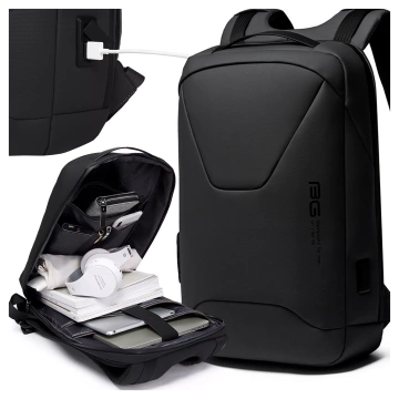 Bange Waterproof Backpack for Laptop 15.6" City Travel 45x30x16 cm for Work Airplane Men's Women's with USB Port Black