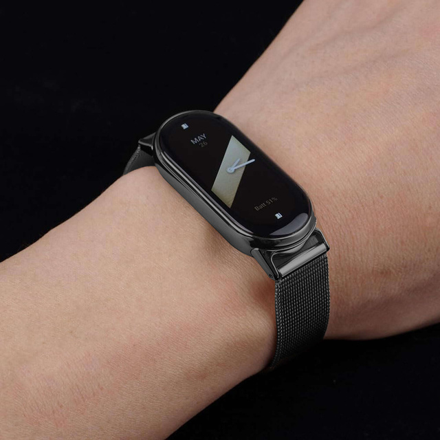 Náramok na hodinky Smartwatch Remienok 15 mm pre Xiaomi Mi Band 8 / 8 NFC / 9 / 9 NFC čierny