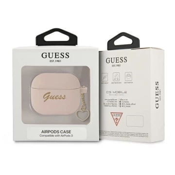 Guess GUA3LSCHSP kryt AirPods 3 różowy/růžový Silicone Charm Collection