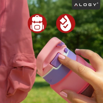 Alogy FitBottle™ 800ml inteligentná fľaša na pitie s LED displejom a Bluetooth pripojením, slamka, motivačná, opakovane použiteľná - ružová