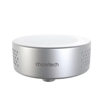 Choetech 15 W Qi Kabelloses Ladegerät (MagSafe-kompatibel) mit Telefonlüfter (USB Typ C - USB Typ C-Kabel im Lieferumfang enthalten) Silber (T593-F)