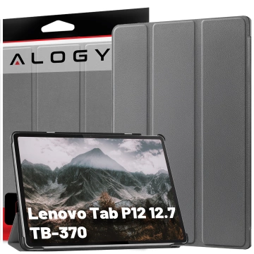 Schutzhülle für Lenovo Tab P12 12.7 TB-370 Tablet, Alogy Book Cover Case, Grau