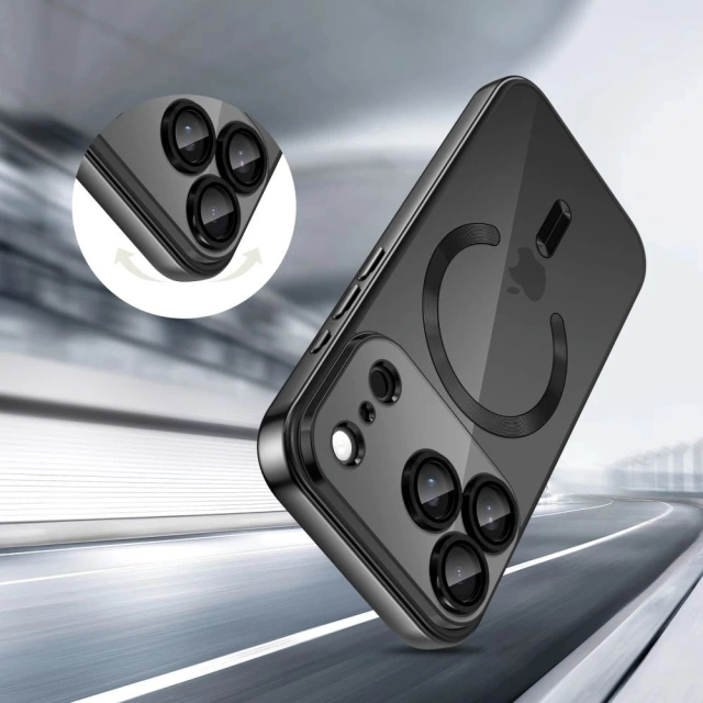 Etui do iPhone 17 Pro Max Tech-Protect MagFlex MagSafe Przezroczysto-Czarne