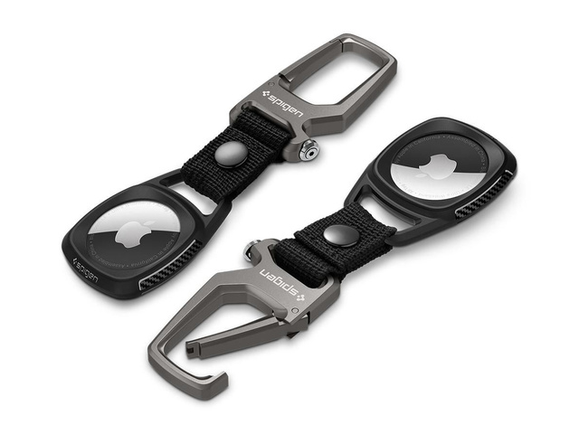 Etui brelok + karabińczyk Spigen Rugged Armor do Apple AirTag Matte Black